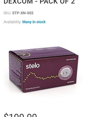 Stelo Glucose Biosensor Kit (Pack of 2) - Purple